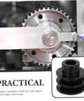Groove Sheave V-belt Pulley for Automotive Applications Heavy Duty Cast Construction Simple Installation for Gas Engine Water Pump Double Groove Design for Enhanced Performance, showing pulley in engine setup.
