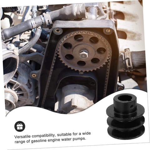 Groove Sheave V-belt Pulley for Automotive Applications Heavy Duty Cast Construction Simple Installation for Gas Engine Water Pump Double Groove Design for Enhanced Performance installed on engine