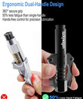 Heavy Duty Grease Gun Coupler With Leakproof Quick Lock Release, ergonomic dual-handle design shown in usage
