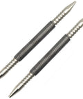 Two-Piece Dual Head Nail Setter with 3/32 and 1/8 inch heads delivers precise flush countersinking in finish carpentry; compact hammerless design with 3500 PSI spring-loaded operation fits tight spaces for trim, molding, and fast, clean nail setting.