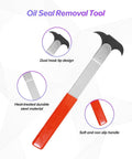 Beefy Car Seal Puller And Wheel Bearing Removal Tool with red handle, dual hook tip, durable steel construction