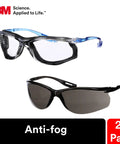 Virtua CCS Clear And Virtua Sport CCS Gray Safety Glasses Set With Foam Gasket, anti-fog design, 2-pack display