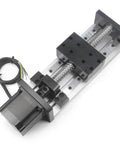 Top view of Dual Linear Rail Guide Ballscrew SFU1605 with Square Linear Rails with NEMA23 Stepper Motor, 100mm Effective Stroke Length for CNC Router Parts X Y Z Linear Stage Actuator (100mm Stroke).