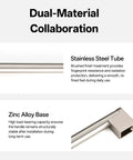 Stainless steel tube with zinc alloy base from 20 Pack Long Cabinet Handles For Cabinets And Drawers With 13 Inch Center To Center Spacing And 13 Inch Overall Length Sleek Low Profile Hardware For Kitchen Wardrobe And Pantry Renovations.