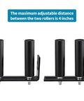 Slide Gate Guide Roller Assembly with dual nylon rollers on an L post bracket, black powder coat, for heavy duty gates and fences pack of 2.