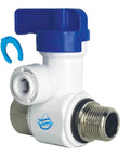 Dual O Ring Quick Connect Angle Stop Valve Adapter No Fuss 3/8 Inlet To 3/8 Or 1/4 Inch Tubing Stainless Steel Lead Free Clip