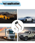 Dual Pin Trailer Hitch Lock With Anti Theft Design For One Quarter Inch Two Inch And Two And A Half Inch Receivers Featuring One Half Inch And Five Eighths Inch Diameter Pins With Three Inch And Three And A Half Inch Reach Fits Class I Through V Hitch shown with vehicles