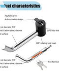 Dual Pin Trailer Hitch Lock With Anti Theft Design For One Quarter Inch Two Inch And Two And A Half Inch Receivers Featuring One Half Inch And Five Eighths Inch Diameter Pins With Three Inch And Three And A Half Inch Reach Fits Class I Through V Hitch, shown with keyhole cover, zinc alloy lock core, and chrome plated surface.