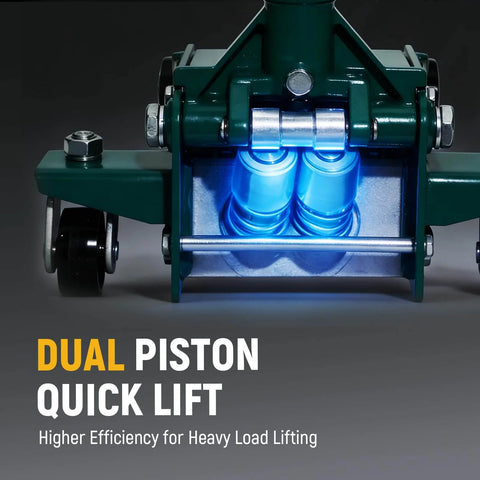 Heavy Duty Steel Floor Jack With 3 Ton Capacity, Ultra Low Profile For Tight Parking Spaces, Dual Piston Quick Lift Pump