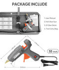 Heavy Duty Dual Power Hot Glue Gun With 60W And 100W Settings, 21 Glue Sticks, Robust Storage Case, Components Displayed
