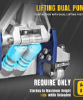 Close-up of lifting mechanism on Beefy Ultra Lightweight 3 Ton Aluminum Floor Jack With Quick Rise Dual Pump For Cars And Trucks