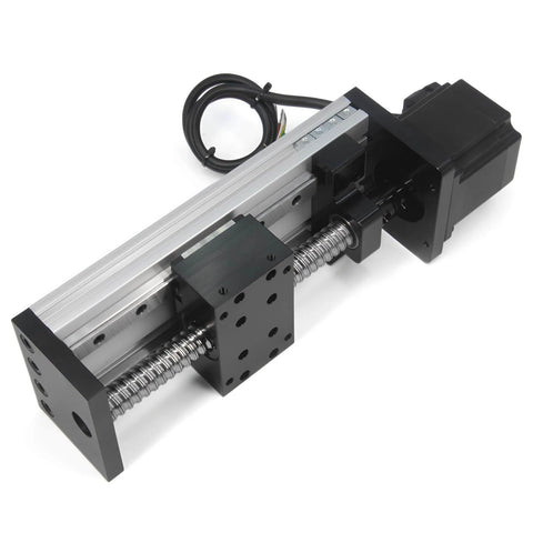 Dual Linear Rail Guide Ballscrew SFU1605 with Square Linear Rails with NEMA23 Stepper Motor, 100mm Effective Stroke Length for CNC Router Parts X Y Z Linear Stage Actuator (100mm Stroke)