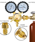 Dual Range Nitrogen Regulator For Pros With 0-800 Psi And 0-4000 Psi Output, CGA580 Inlet Connector, Solid Brass Body