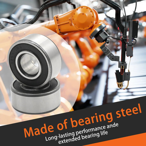Dual-Seal Angular Contact Ball Bearing 3203 2RS Chrome Steel, 2 Pack displayed with industrial robot arm
