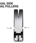Dual side nail pullers on 22 Ounce Milled Face Framing Hammer for precision framing and strong driving forged steel.