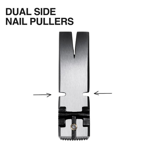 Dual side nail pullers on 22 Ounce Milled Face Framing Hammer for precision framing and strong driving forged steel.