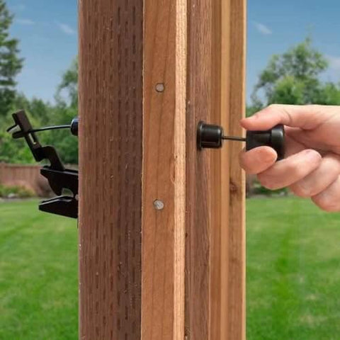 Gate Latch Complete Outdoor gate Latch for Wooden Gates operates from/on Both Sides of Fence Patented Dual Sided Operation