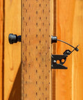 Gate Latch Complete Outdoor gate Latch for Wooden Gates operates from/on Both Sides of Fence Patented Dual Sided Operation side view