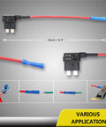 10 Pack 12V Car Add A Circuit Fuse Tap Adapter Kit With Dual Slot ATO ATC Blade Fuse Holders And Ten 10A And 20A Fuses Easy No Splice Install