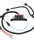 Dual Speed Electric Fan Control Wiring Harness Kit With Relay For GM Trucks And SUVs 1999 To 2007 Retrofit Stand Alone Fan Wire Fits 34 Inch Radiator Cores Silverado Suburban Avalanche Escalade GMC Sierra Yukon, coiled wires and relays visible