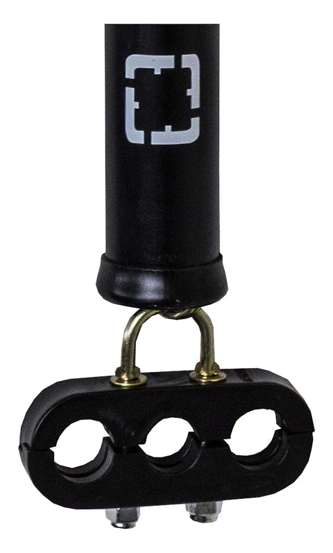 Standard Duty Dual Spring Tender Kit For Air And Electric Hook Up Lines Black 25 Inch Length Includes Three Hole Clamp