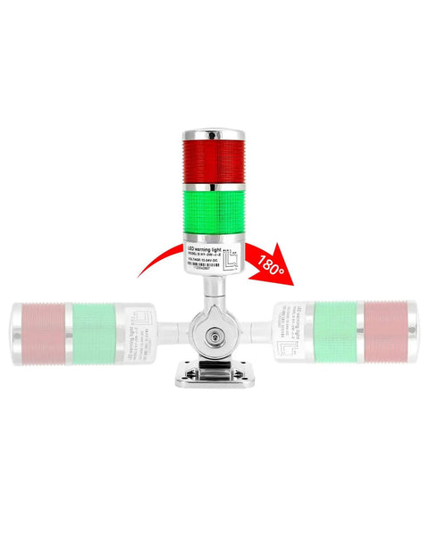 Industrial 12-24V LED Stack Tower Light With Buzzer, 2-Stage Beacons, 360 Degree Prism Lens, for Shop Floor Alerts