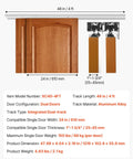 Bypass Sliding Door Hardware Kit For Closet Aluminum Dual Track System shown with wooden doors, designed for 24-inch doors.