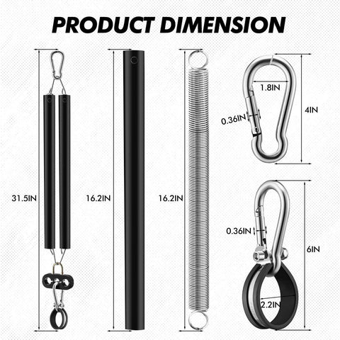 Product dimension of 4 Pack 16 Inch Dual Trailer Spring Kit With Heavy Duty Tension Springs Includes 3 In 1 Hose Holder And 3 Hole Clamp Holder For ABS Air Lines On Semi Trucks Trailers And Tractors Keeps Hoses And Cords Safe And Neat.