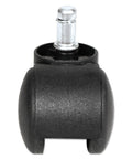 Dual Wheel Hooded Casters With Grip Ring Type B Stem One Point Five Inch Hard Nylon Wheels Matte Black Finish