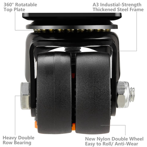 Leveling Casters Set Of 4 Heavy Duty Retractable Wheels Low Profile 80F Swivel Workbench Castors 4200 Lbs Industrial Leveling Machine Dual Wheel