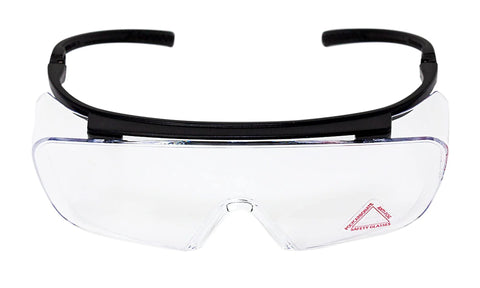 Front view of Duarte Premium Over Glasses Safety Eyewear With Anti Fog Lenses ANSI Z87.1 showing clear polycarbonate lens