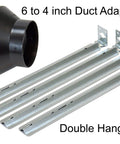 6 to 4 inch duct adapter and double hanger bar for Ultra Quiet 120 CFM Bathroom Exhaust Fan With Energy Star Certification 0.3 Sones For Quiet Performance In Bathrooms Up To 120 Sq Ft Ceiling Opening Size 11 3 8 By 10 1 2 Inches KAZE Appliance SEP120.