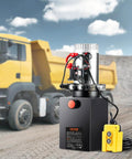 8 Quart Hydraulic Power Unit, Double Acting Dump Trailer Pump, 0.91 GPM Flow Rate, 3200 PSI Max Relief Pressure, DC 12V
