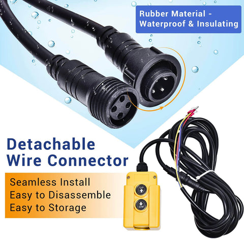 4 Wire Double Acting Dump Trailer Remote Control Switch For 12V DC Hydraulic Power Unit with detachable wire connector and cord