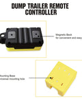 3 Wire Dump Trailer Remote Control Switch For 12V DC Single Acting Hydraulic Pump Power Unit Fits Lift Unloading, yellow mounting base