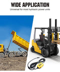 3 Wire Dump Trailer Remote Control Switch For 12V DC Single Acting Hydraulic Pump Power Unit Fits Lift Unloading shown with forklift and dump truck in use