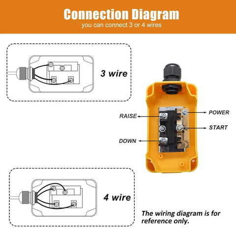 Connection diagram for Dump Trailer Remote Control Switch 12V DC Up Down Control For Hydraulic Power Plant