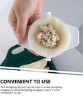 No Fuss Dumpling Maker Press Kit 3Pcs Small Nonstick Plastic Dumpling Mold in use with filling for pierogi or turnovers