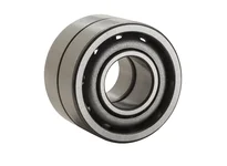 Duplex angular contact ball bearing in a back to back arrangement delivers high load capacity and high speed performance.