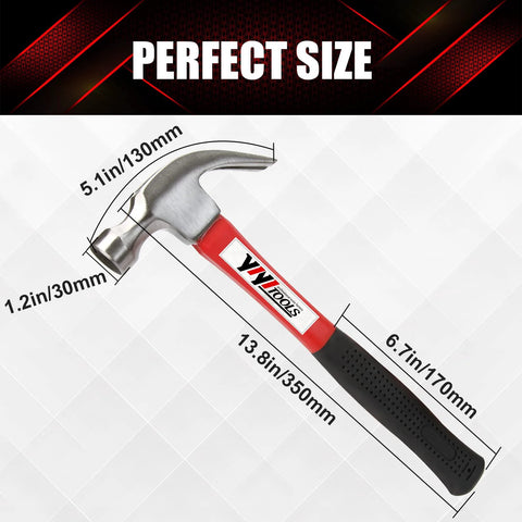 Durable 16 oz claw hammer with a fiberglass handle delivers precise strikes, vibration-damping comfort, and controlled leverage.