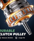 Close-up of clutch pulley, showing durable construction for Direct Fit 11231N 115A Alternator Replacement for Chrysler and Jeep models.