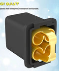 JCASE Fuse Box Kit component with durable, waterproof, fireproof plastic shell showing gold contacts and protective case