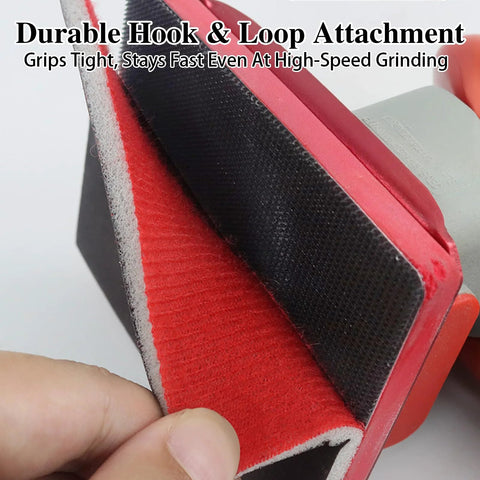 27 Pcs Sanding Sponge Pads Set 120 To 3000 Grit with hook and loop attachment being peeled off handheld