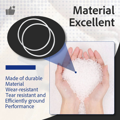 Material used for 2 Pack Replacement Belts for 5 Inch Random Orbital Sanders with DeWalt compatibility, shown with granules.