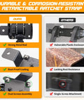 Comparison of Custom Fit Retractable Ratchet Straps for Ford Maverick 2022 2023 2024 2025 with metal rod and rust-proof features