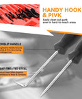 Close-up of hook tools from All In One Snap Ring Pliers Kit For Automotive Repair Heavy Duty 10 Piece Set in storage case