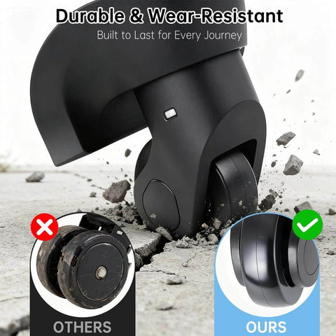 2 Pcs Luggage Wheels Replacement Compatible with American Tourister, featuring durable 360-degree silent spinner casters.