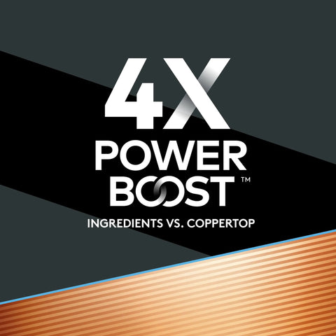 4X Power Boost label from Optimum AA Batteries With Power Boost For Long Lasting Power 8 Count Pack