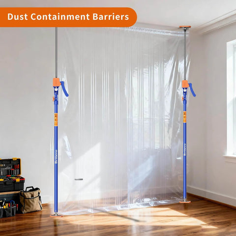 2PK Adjustable Telescopic Support Pole, 54-115 inch Cabinet Jack, Heavy Duty 3rd Hand Support System used as dust barrier