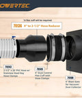 Four Inch To Two And One Half Inch Cone Reducer For Dust Collection Fittings Hose To Hose Connection with hoses and clamps